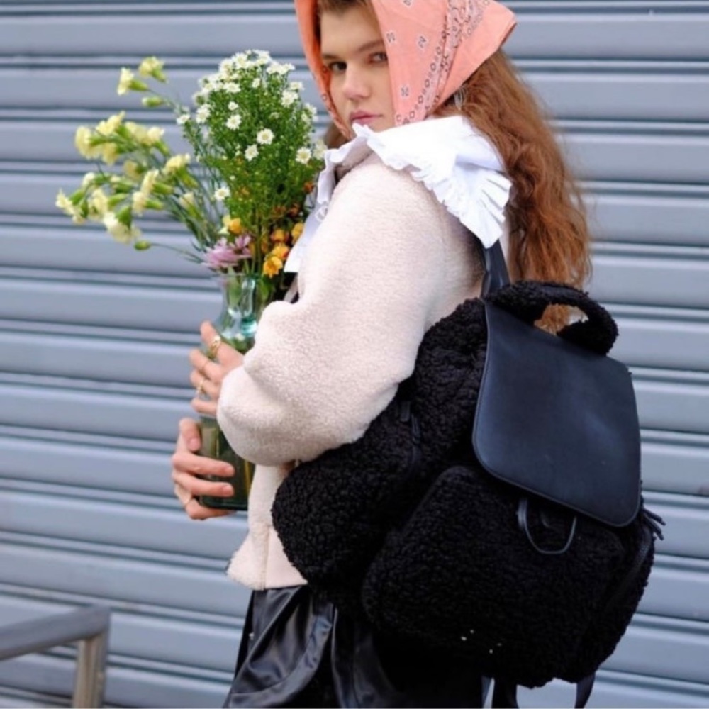 Cara x Free People Sherpa Small Cirrus Backpack Black NWT